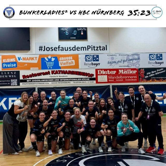 Heimsieg💥

Im zweiten Heimspiel der Regionalliga Saison behalten die Bunkerladies² die Punkte im Bunker und setzen sich am Ende deutlich mit 35:23 gegen den HBC Nürnberg durch. 

#esv1927regensburg #handball #bunkerladies2 #heimsieg #2punkte