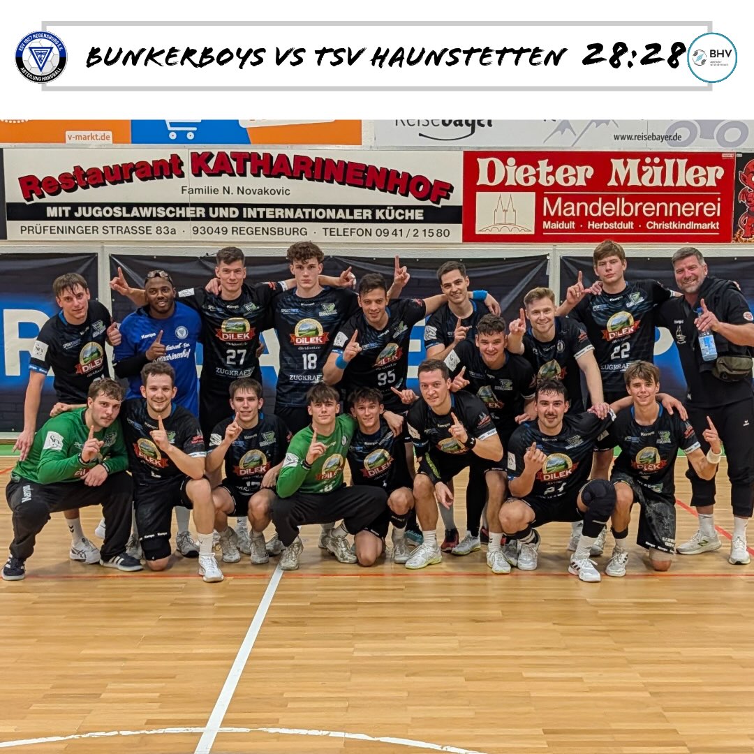 Unentschieden☝🏼

In einer umkämpften Partie gegen den TSV Haunstetten behalten die Bunkerboys am Ende durch ein 28:28 Unentschieden einen Punkt in heimischer Halle.

#esv1927regensburg #handball #bunkerboys #untenschieden #1punkt