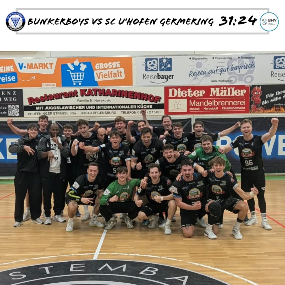 Heimsieg🚀

Im Duell mit dem SC Unterpfaffenhofen-Germering setzen sich die Bunkerboys klar mit 31:24 durch und bleiben damit weiterhin ungeschlagen. 

#esv1927regensburg #handball #bunkerboys #heimsieg #ungeschlagen